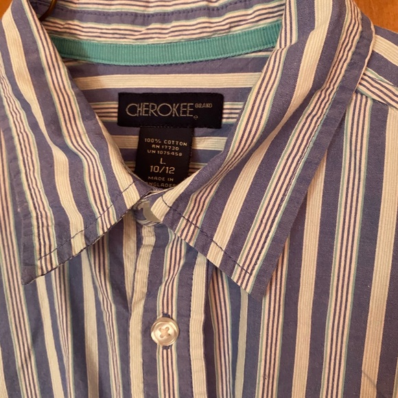 Boys striped dress shirt size L 10/12 - Picture 3 of 3
